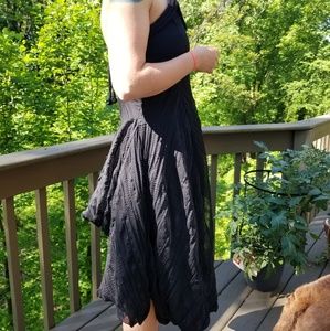 Designer Womens Edgy Pleated black Transport Dress